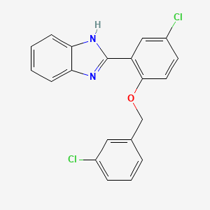 1H-Benzimidazole, 2-[5-chloro-2-[(3-chlorophenyl)methoxy]phenyl]- - 62871-25-4