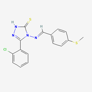 3-(2-Chlorophenyl)-4-((4-(methylthio)benzylidene)amino)-1H-1,2,4-triazole-5(4H)-thione - 478254-07-8