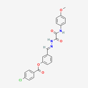3-(2-((4-Methoxyanilino)(oxo)acetyl)carbohydrazonoyl)phenyl 4-chlorobenzoate - 767335-85-3