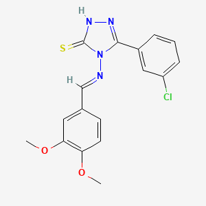 5-(3-Chlorophenyl)-4-((3,4-dimethoxybenzylidene)amino)-4H-1,2,4-triazole-3-thiol - 478255-20-8