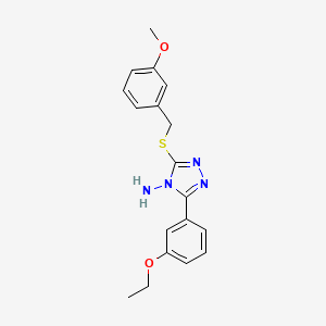 5-(3-Ethoxyphenyl)-3-[(3-methoxyphenyl)methylthio]-1,2,4-triazole-4-ylamine - 