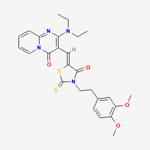 2-(diethylamino)-3-[(Z)-{3-[2-(3,4-dimethoxyphenyl)ethyl]-4-oxo-2-thioxo-1,3-thiazolidin-5-ylidene}methyl]-4H-pyrido[1,2-a]pyrimidin-4-one - 