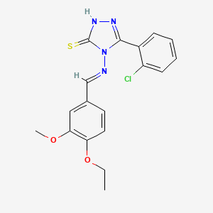 3-(2-Chlorophenyl)-4-((4-ethoxy-3-methoxybenzylidene)amino)-1H-1,2,4-triazole-5(4H)-thione - 478254-36-3