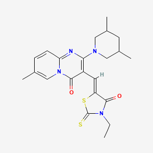 2-(3,5-dimethylpiperidin-1-yl)-3-[(Z)-(3-ethyl-4-oxo-2-thioxo-1,3-thiazolidin-5-ylidene)methyl]-7-methyl-4H-pyrido[1,2-a]pyrimidin-4-one - 