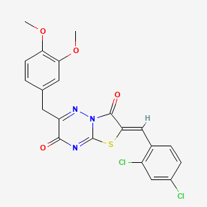 (2Z)-2-(2,4-dichlorobenzylidene)-6-(3,4-dimethoxybenzyl)-7H-[1,3]thiazolo[3,2-b][1,2,4]triazine-3,7(2H)-dione - 