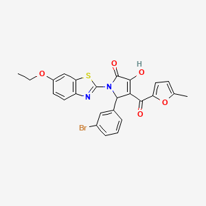 (4E)-5-(3-bromophenyl)-1-(6-ethoxy-1,3-benzothiazol-2-yl)-4-[hydroxy(5-methylfuran-2-yl)methylidene]pyrrolidine-2,3-dione - 