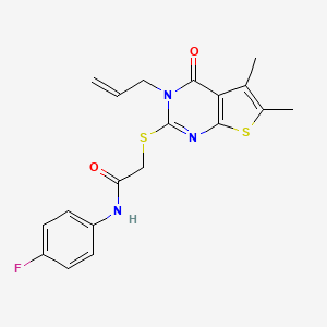 2-{[5,6-dimethyl-4-oxo-3-(prop-2-en-1-yl)-3,4-dihydrothieno[2,3-d]pyrimidin-2-yl]sulfanyl}-N-(4-fluorophenyl)acetamide - 