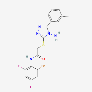 2-{[4-amino-5-(3-methylphenyl)-4H-1,2,4-triazol-3-yl]sulfanyl}-N-(2-bromo-4,6-difluorophenyl)acetamide - 