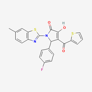 (4E)-5-(4-fluorophenyl)-4-[hydroxy(thiophen-2-yl)methylidene]-1-(6-methyl-1,3-benzothiazol-2-yl)pyrrolidine-2,3-dione - 