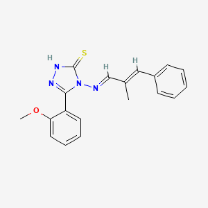 3-(2-Methoxyphenyl)-4-((2-methyl-3-phenylallylidene)amino)-1H-1,2,4-triazole-5(4H)-thione - 478256-94-9