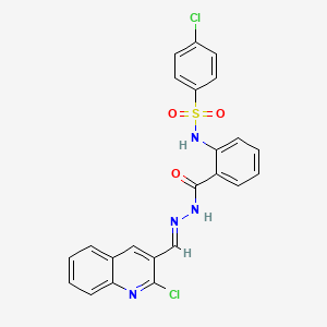 4-Chloro-N-(2-(2-((2-chloroquinolin-3-yl)methylene)hydrazinecarbonyl)phenyl)benzenesulfonamide - 477733-08-7