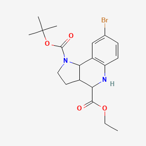 1H-Pyrrolo[3,2-c]quinoline-1,4-dicarboxylic acid, 8-bromo-2,3,3a,4,5,9b-hexahydro-, 1-(1,1-dimethylethyl) 4-ethyl ester - 
