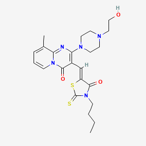 3-[(Z)-(3-butyl-4-oxo-2-thioxo-1,3-thiazolidin-5-ylidene)methyl]-2-[4-(2-hydroxyethyl)piperazin-1-yl]-9-methyl-4H-pyrido[1,2-a]pyrimidin-4-one - 