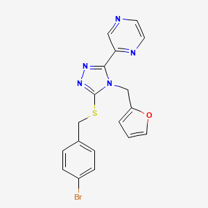 2-[5-[(4-Bromophenyl)methylsulfanyl]-4-(furan-2-ylmethyl)-1,2,4-triazol-3-yl]pyrazine - 