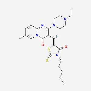 2-(4-ethylpiperazin-1-yl)-7-methyl-3-[(Z)-(4-oxo-3-pentyl-2-thioxo-1,3-thiazolidin-5-ylidene)methyl]-4H-pyrido[1,2-a]pyrimidin-4-one - 