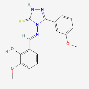 4-((2-Hydroxy-3-methoxybenzylidene)amino)-3-(3-methoxyphenyl)-1H-1,2,4-triazole-5(4H)-thione - 478257-66-8