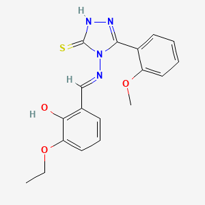 4-((3-Ethoxy-2-hydroxybenzylidene)amino)-3-(2-methoxyphenyl)-1H-1,2,4-triazole-5(4H)-thione - 478256-46-1