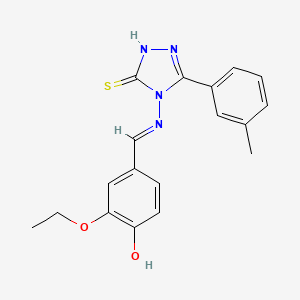 4-((3-Ethoxy-4-hydroxybenzylidene)amino)-3-(m-tolyl)-1H-1,2,4-triazole-5(4H)-thione - 478256-09-6