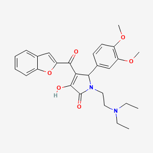 4-(1-benzofuran-2-ylcarbonyl)-1-[2-(diethylamino)ethyl]-5-(3,4-dimethoxyphenyl)-3-hydroxy-1,5-dihydro-2H-pyrrol-2-one - 