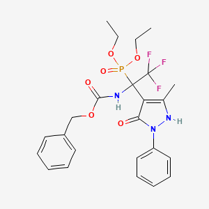 Benzyl N-[1-diethoxyphosphoryl-2,2,2-trifluoro-1-(5-methyl-3-oxo-2-phenyl-1H-pyrazol-4-yl)ethyl]carbamate - 