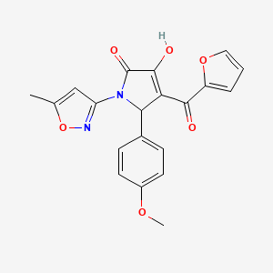 (4E)-4-[furan-2-yl(hydroxy)methylidene]-5-(4-methoxyphenyl)-1-(5-methyl-1,2-oxazol-3-yl)pyrrolidine-2,3-dione - 