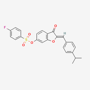 (2Z)-3-oxo-2-[4-(propan-2-yl)benzylidene]-2,3-dihydro-1-benzofuran-6-yl 4-fluorobenzenesulfonate - 