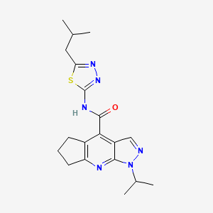 N-(5-isobutyl-1,3,4-thiadiazol-2-yl)-1-isopropyl-1,5,6,7-tetrahydrocyclopenta[b]pyrazolo[4,3-e]pyridine-4-carboxamide - 