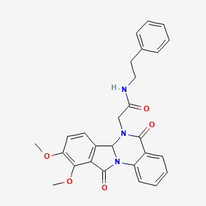2-(9,10-dimethoxy-5,11-dioxo-6a,11-dihydroisoindolo[2,1-a]quinazolin-6(5H)-yl)-N-(2-phenylethyl)acetamide - 