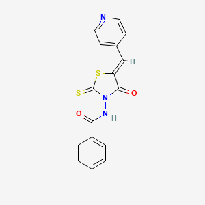 4-methyl-N-[(5Z)-4-oxo-5-(pyridin-4-ylmethylidene)-2-thioxo-1,3-thiazolidin-3-yl]benzamide - 