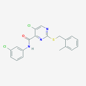 5-chloro-N-(3-chlorophenyl)-2-[(2-methylbenzyl)sulfanyl]pyrimidine-4-carboxamide - 