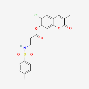 6-chloro-3,4-dimethyl-2-oxo-2H-chromen-7-yl N-[(4-methylphenyl)sulfonyl]-beta-alaninate - 