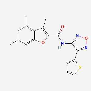 3,4,6-trimethyl-N-[4-(thiophen-2-yl)-1,2,5-oxadiazol-3-yl]-1-benzofuran-2-carboxamide - 898652-06-7