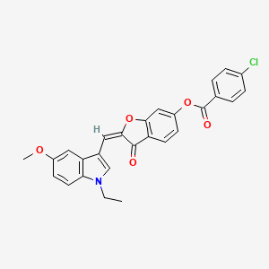(2E)-2-[(1-ethyl-5-methoxy-1H-indol-3-yl)methylidene]-3-oxo-2,3-dihydro-1-benzofuran-6-yl 4-chlorobenzoate - 
