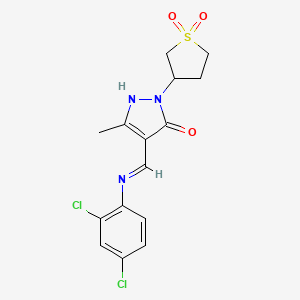 (4E)-4-{[(2,4-dichlorophenyl)amino]methylidene}-2-(1,1-dioxidotetrahydrothiophen-3-yl)-5-methyl-2,4-dihydro-3H-pyrazol-3-one - 