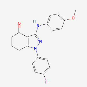 1-(4-fluorophenyl)-3-[(4-methoxyphenyl)amino]-1,5,6,7-tetrahydro-4H-indazol-4-one - 