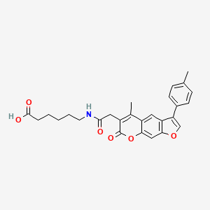 6-({[5-methyl-3-(4-methylphenyl)-7-oxo-7H-furo[3,2-g]chromen-6-yl]acetyl}amino)hexanoic acid - 