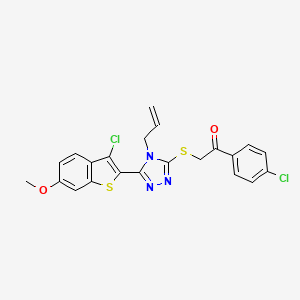 2-{[5-(3-chloro-6-methoxy-1-benzothiophen-2-yl)-4-(prop-2-en-1-yl)-4H-1,2,4-triazol-3-yl]sulfanyl}-1-(4-chlorophenyl)ethanone - 