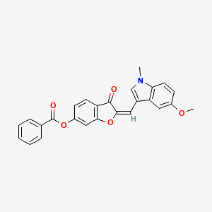 (2E)-2-[(5-methoxy-1-methyl-1H-indol-3-yl)methylidene]-3-oxo-2,3-dihydro-1-benzofuran-6-yl benzoate - 