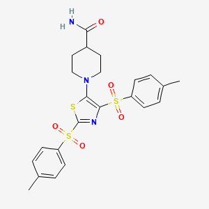 4-Piperidinecarboxamide, 1-[2,4-bis[(4-methylphenyl)sulfonyl]-5-thiazolyl]- - 1018053-49-0