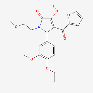 (4E)-5-(4-ethoxy-3-methoxyphenyl)-4-[furan-2-yl(hydroxy)methylidene]-1-(2-methoxyethyl)pyrrolidine-2,3-dione - 