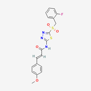 (2E)-N-{5-[(2-fluorobenzyl)sulfonyl]-1,3,4-thiadiazol-2-yl}-3-(4-methoxyphenyl)prop-2-enamide - 