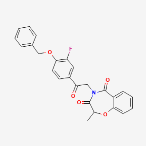 4-{2-[4-(benzyloxy)-3-fluorophenyl]-2-oxoethyl}-2-methyl-1,4-benzoxazepine-3,5(2H,4H)-dione - 