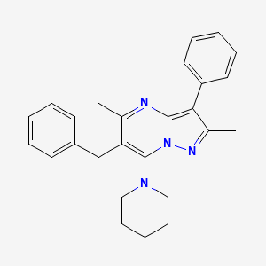 6-Benzyl-2,5-dimethyl-3-phenyl-7-(piperidin-1-yl)pyrazolo[1,5-a]pyrimidine - 