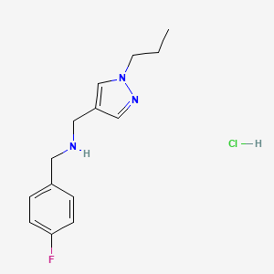 1-(4-fluorophenyl)-N-[(1-propyl-1H-pyrazol-4-yl)methyl]methanamine - 
