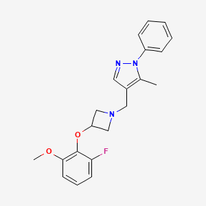 4-((3-(2-Fluoro-6-methoxyphenoxy)azetidin-1-yl)methyl)-5-methyl-1-phenyl-1H-pyrazole - 