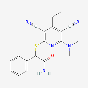2-[3,5-dicyano-6-(dimethylamino)-4-ethylpyridin-2-yl]sulfanyl-2-phenylacetamide - 