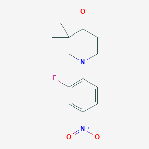 1-(2-Fluoro-4-nitrophenyl)-3,3-dimethylpiperidin-4-one - 648921-00-0