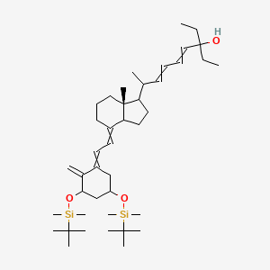 8-[(7aR)-4-[2-[3,5-bis[[tert-butyl(dimethyl)silyl]oxy]-2-methylidenecyclohexylidene]ethylidene]-7a-methyl-2,3,3a,5,6,7-hexahydro-1H-inden-1-yl]-3-ethylnona-4,6-dien-3-ol - 