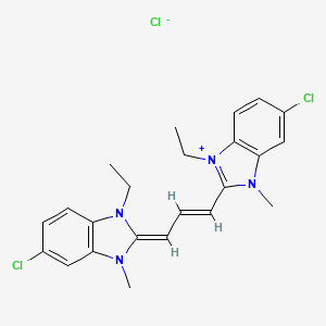 5-Chloro-2-(3-(5-chloro-1-ethyl-1,3-dihydro-3-methyl-2H-benzimidazol-2-ylidene)-1-propenyl)-1-ethyl-3-methyl-1H-benzimidazolium chloride - 93857-68-2