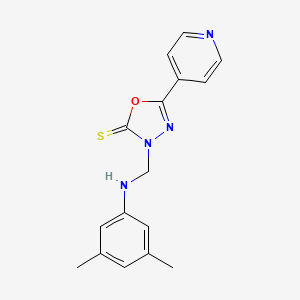 1,3,4-Oxadiazole-2(3H)-thione, 3-(((3,5-dimethylphenyl)amino)methyl)-5-(4-pyridinyl)- - 84249-79-6
